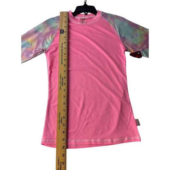 Suzzi UPF 50+ Pink Rash Guard Shirt Long Sleeve Swim Top L 10-12 Activewear - Picture 6 of 8